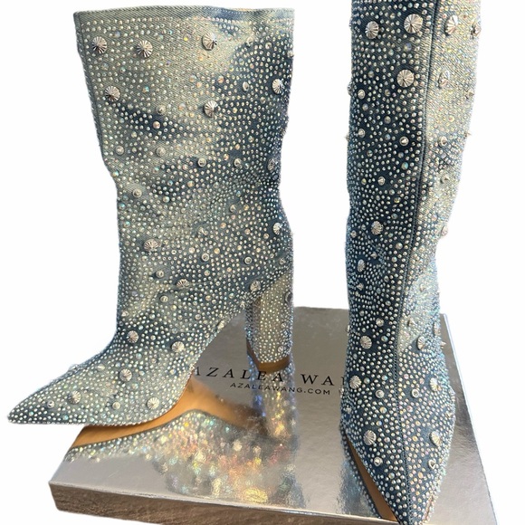 Azalea Wang Admiral denim boots - 8.5 - Picture 7 of 12